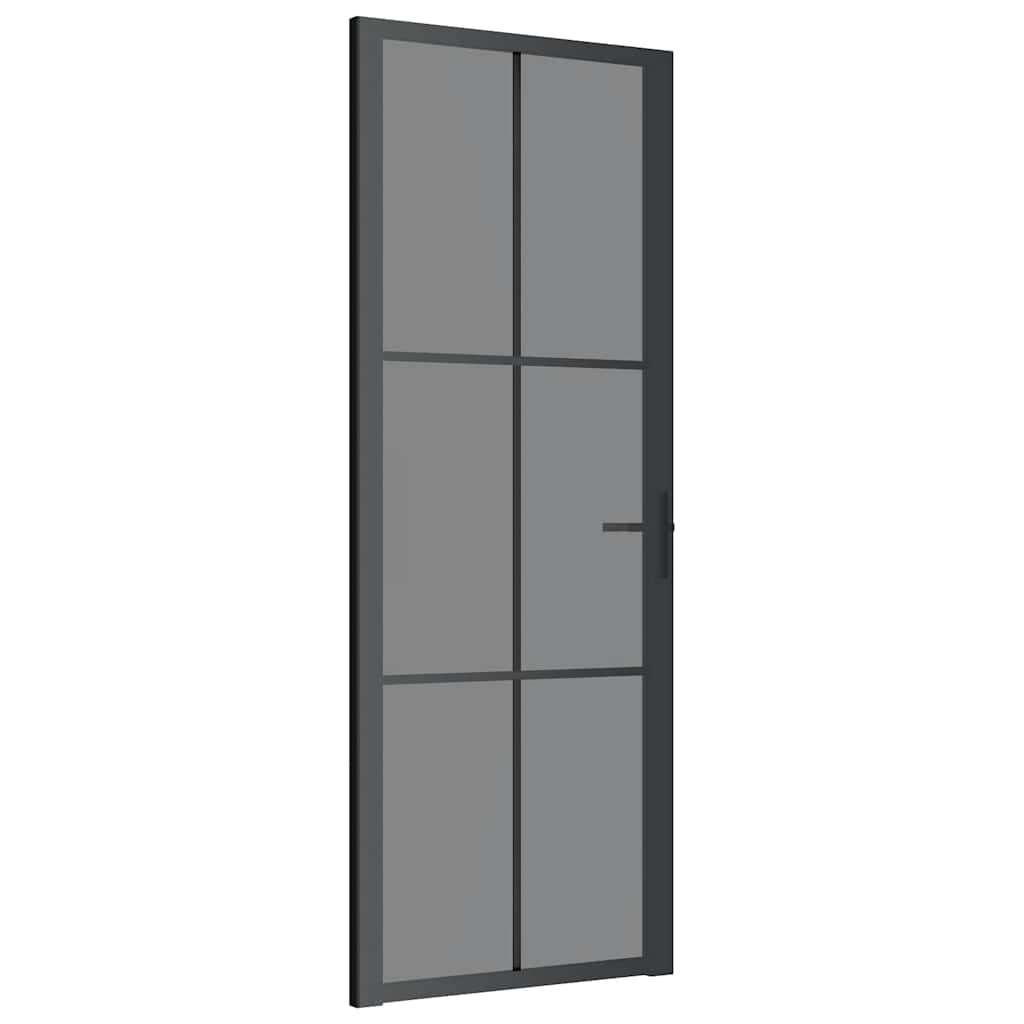 Unutarnja vrata 76 x 201,5 cm crna od ESG stakla i aluminija