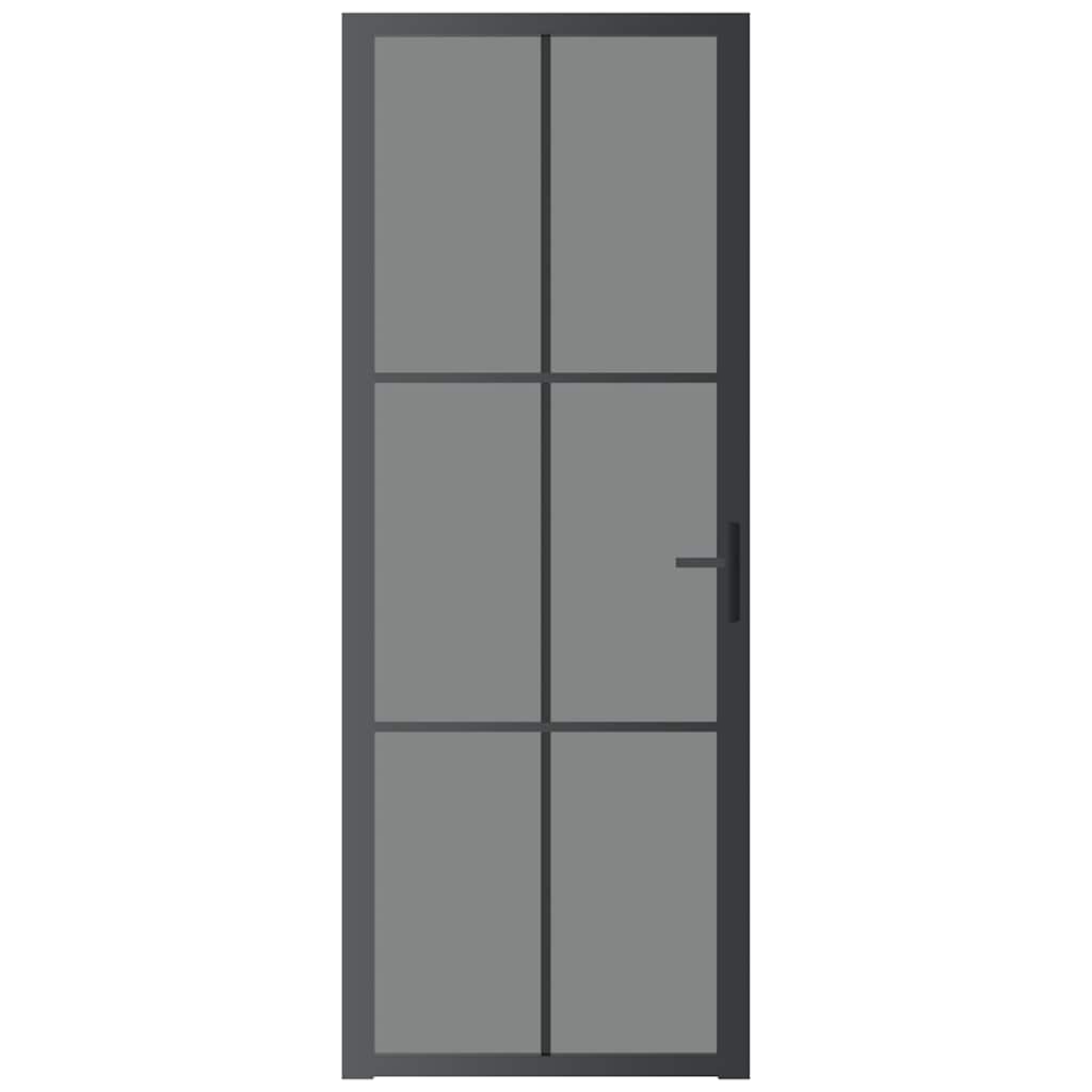 Unutarnja vrata 76 x 201,5 cm crna od ESG stakla i aluminija
