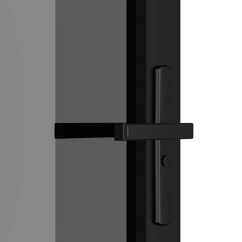 Unutarnja vrata 76 x 201,5 cm crna od ESG stakla i aluminija