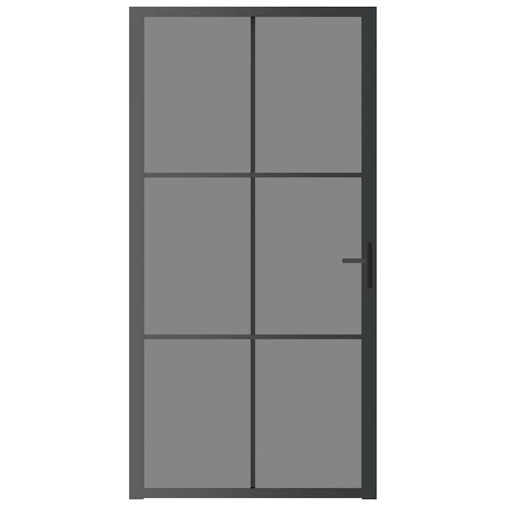 Unutarnja vrata 102,5x201,5 cm crna od ESG stakla i aluminija
