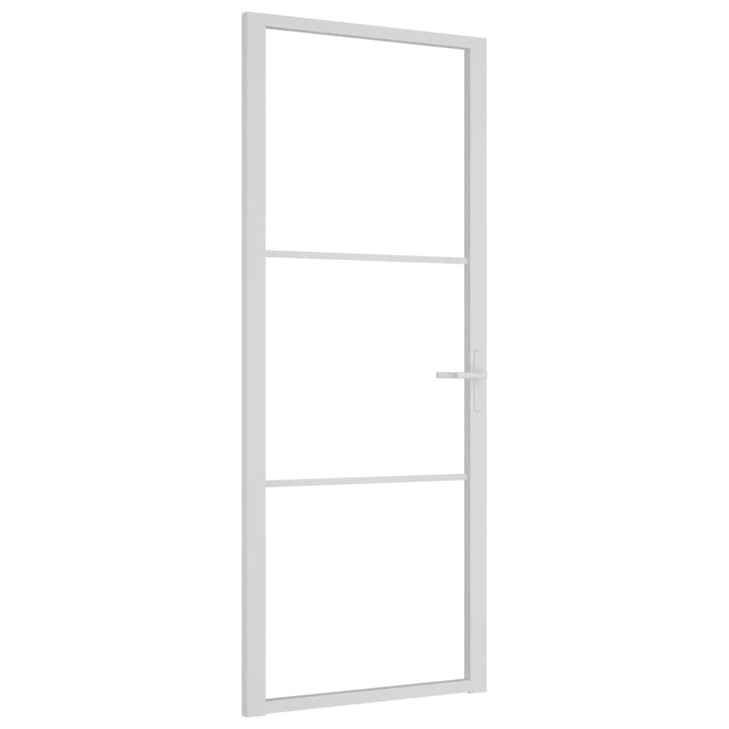 Unutarnja vrata 83 x 201,5 cm Bijela od ESG stakla i aluminija