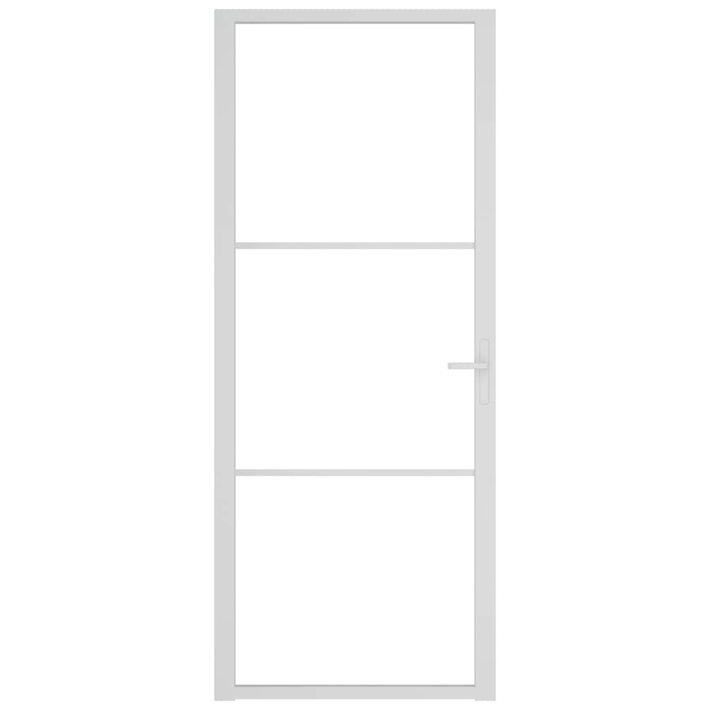 Unutarnja vrata 83 x 201,5 cm Bijela od ESG stakla i aluminija
