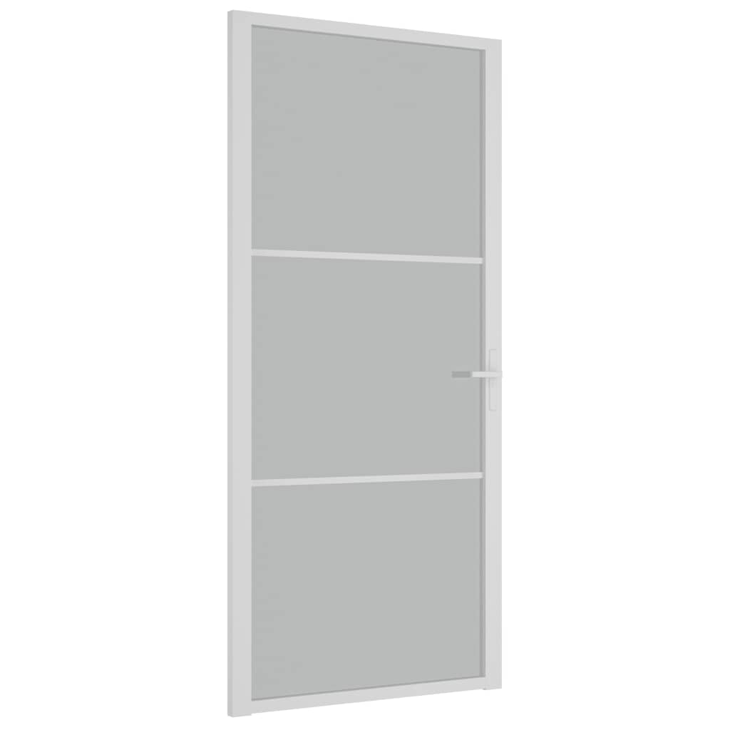 Unutarnja vrata 93 x 201,5 cm Bijela od mat stakla i aluminija