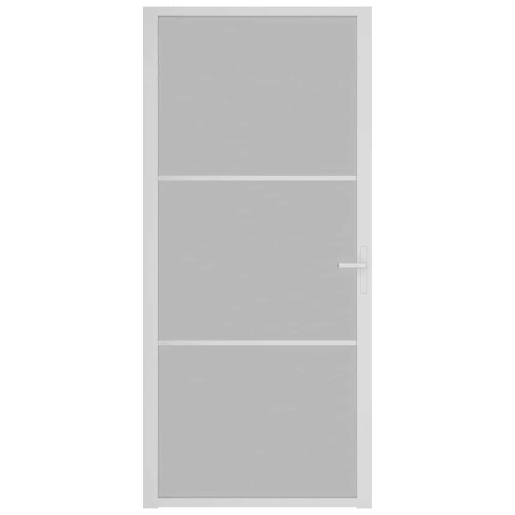 Unutarnja vrata 93 x 201,5 cm Bijela od mat stakla i aluminija