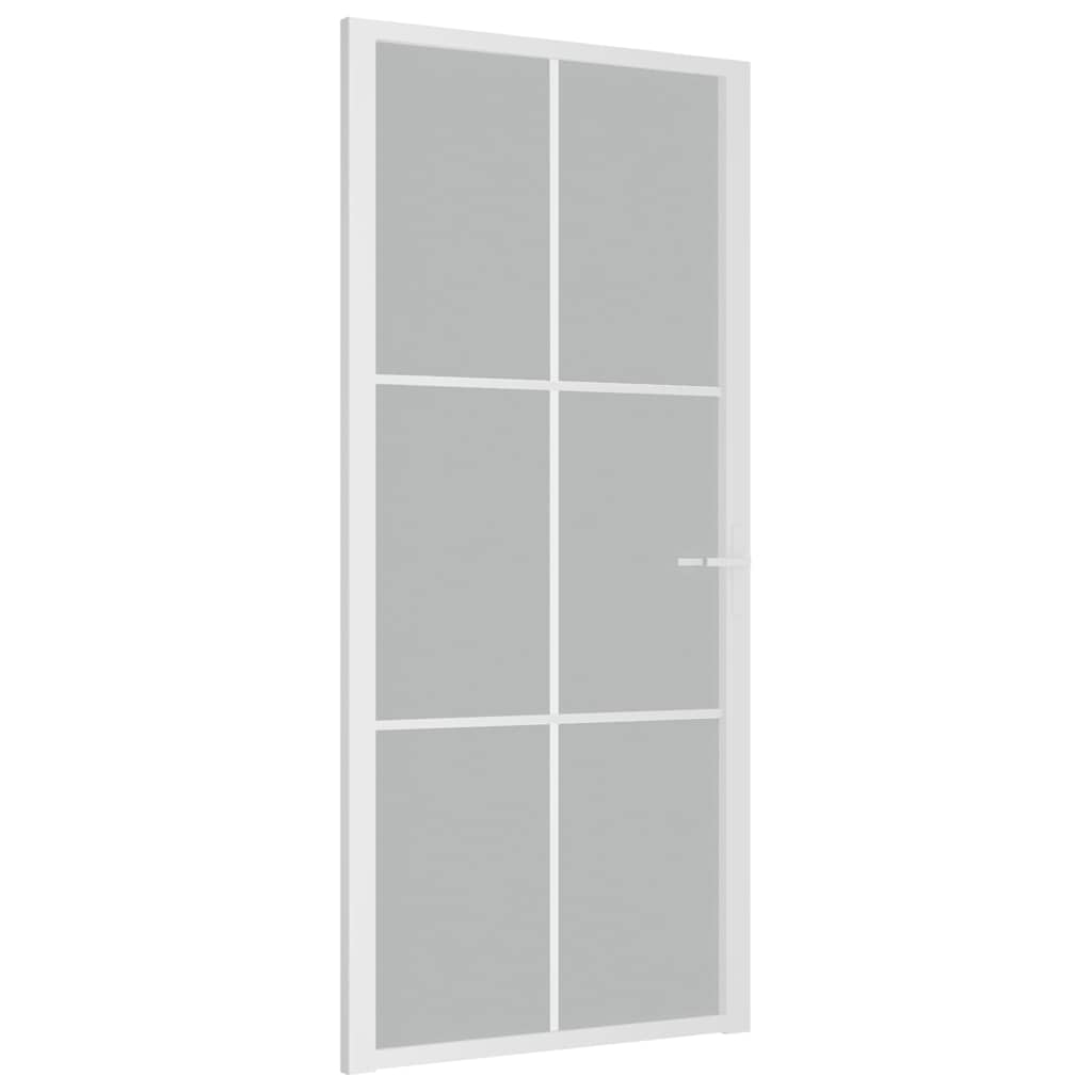 Unutarnja vrata 93 x 201,5 cm Bijela od mat stakla i aluminija