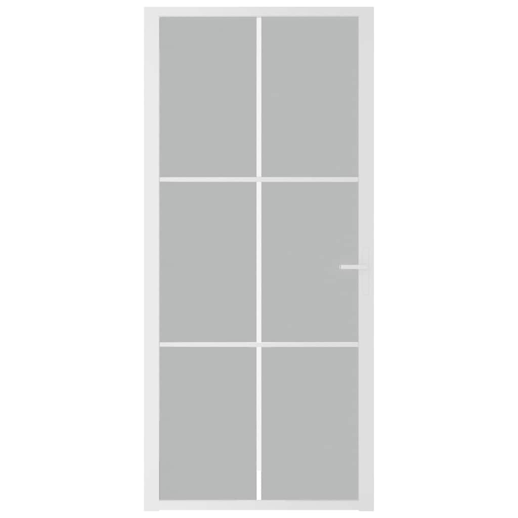 Unutarnja vrata 93 x 201,5 cm Bijela od mat stakla i aluminija