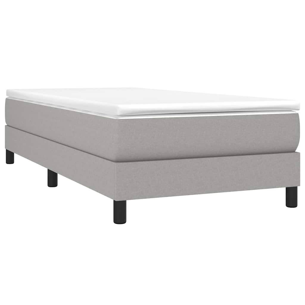 Box spring krevet s madracem svjetlosivi 90x190 cm od tkanine