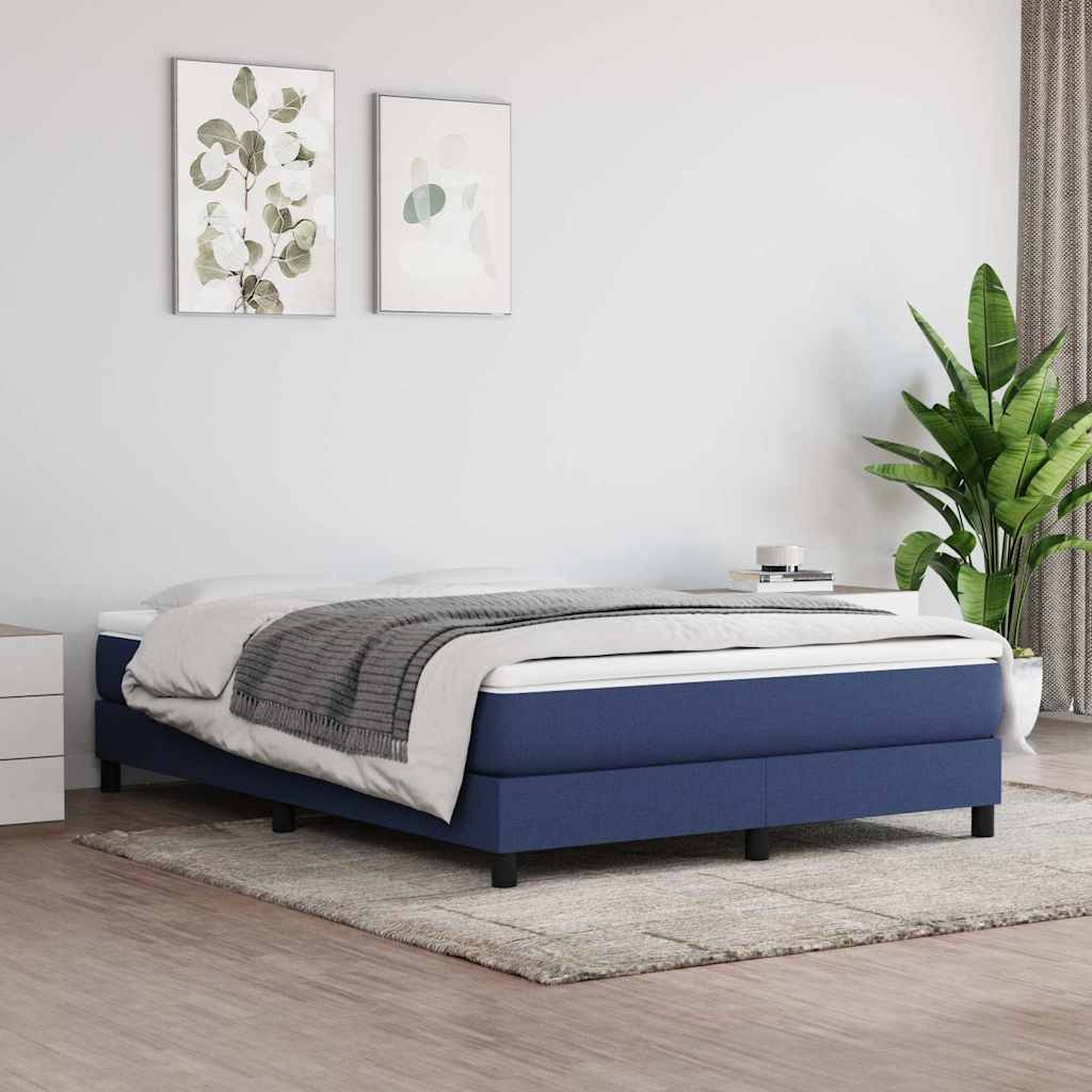 Krevet s oprugama i madracem plavi 160x200 cm od tkanine