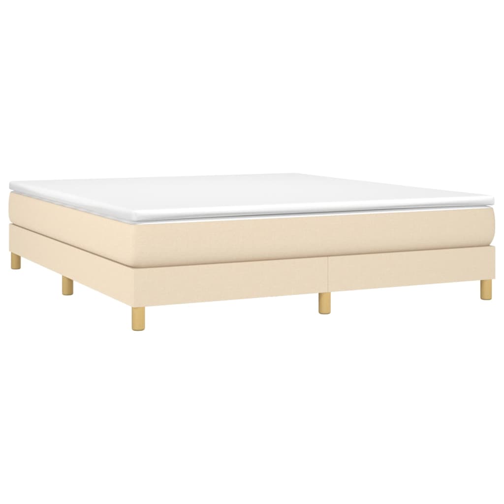 Krevet s oprugama i madracem krem 160x200 cm od tkanine