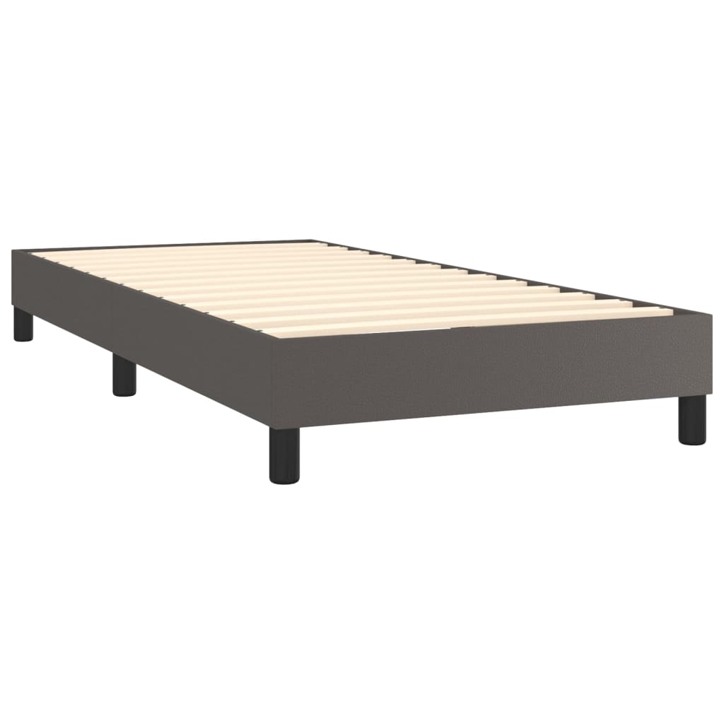 Krevet s oprugama i madracem sivi 80 x 200 cm od umjetne kože