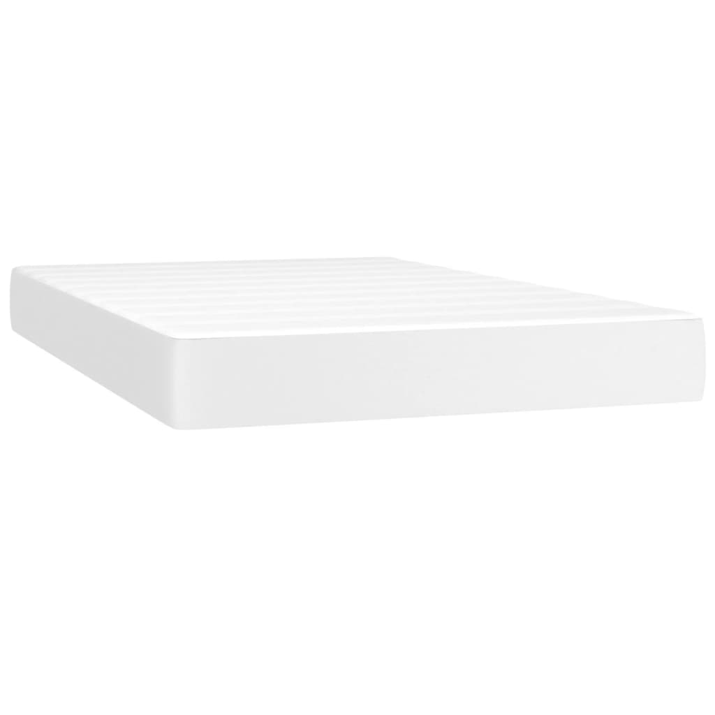 Krevet s oprugama i madracem bijeli 120x200 cm od umjetne kože