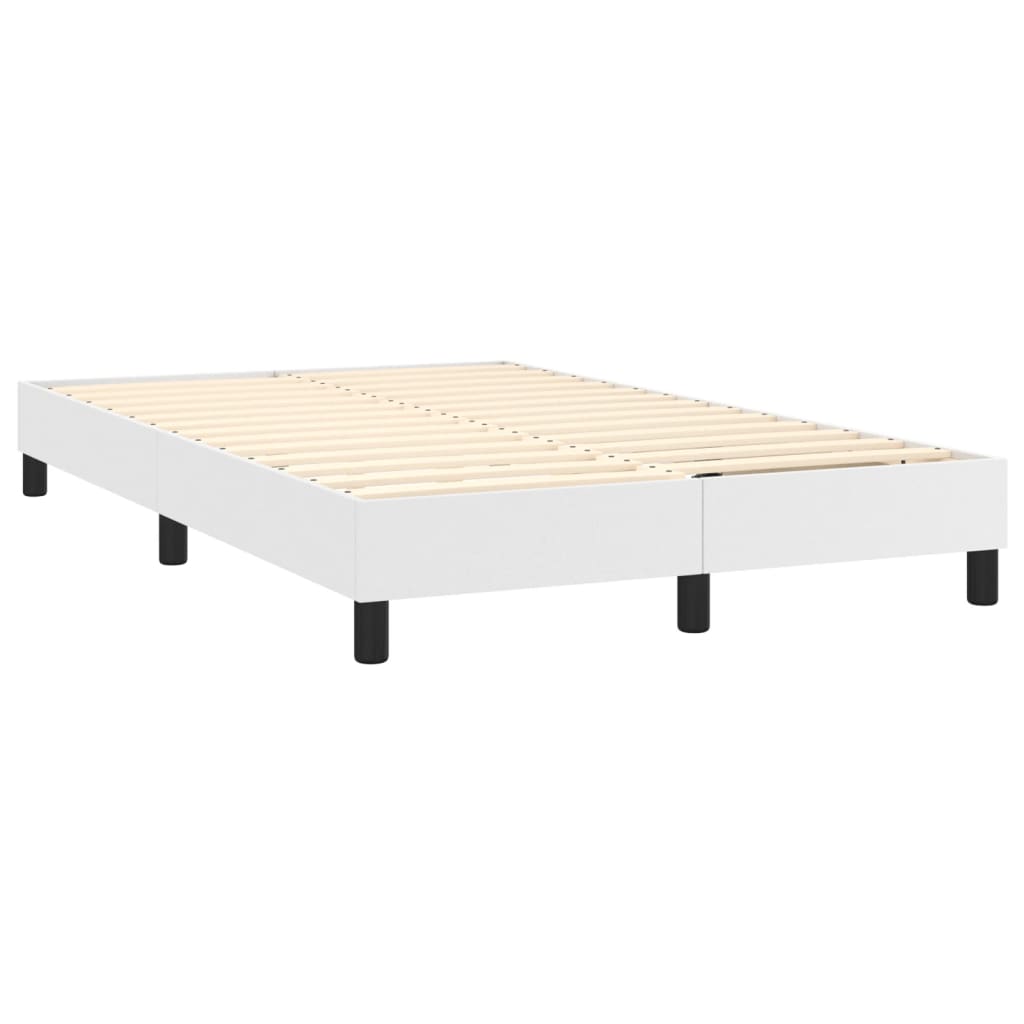 Krevet s oprugama i madracem bijeli 120x200 cm od umjetne kože