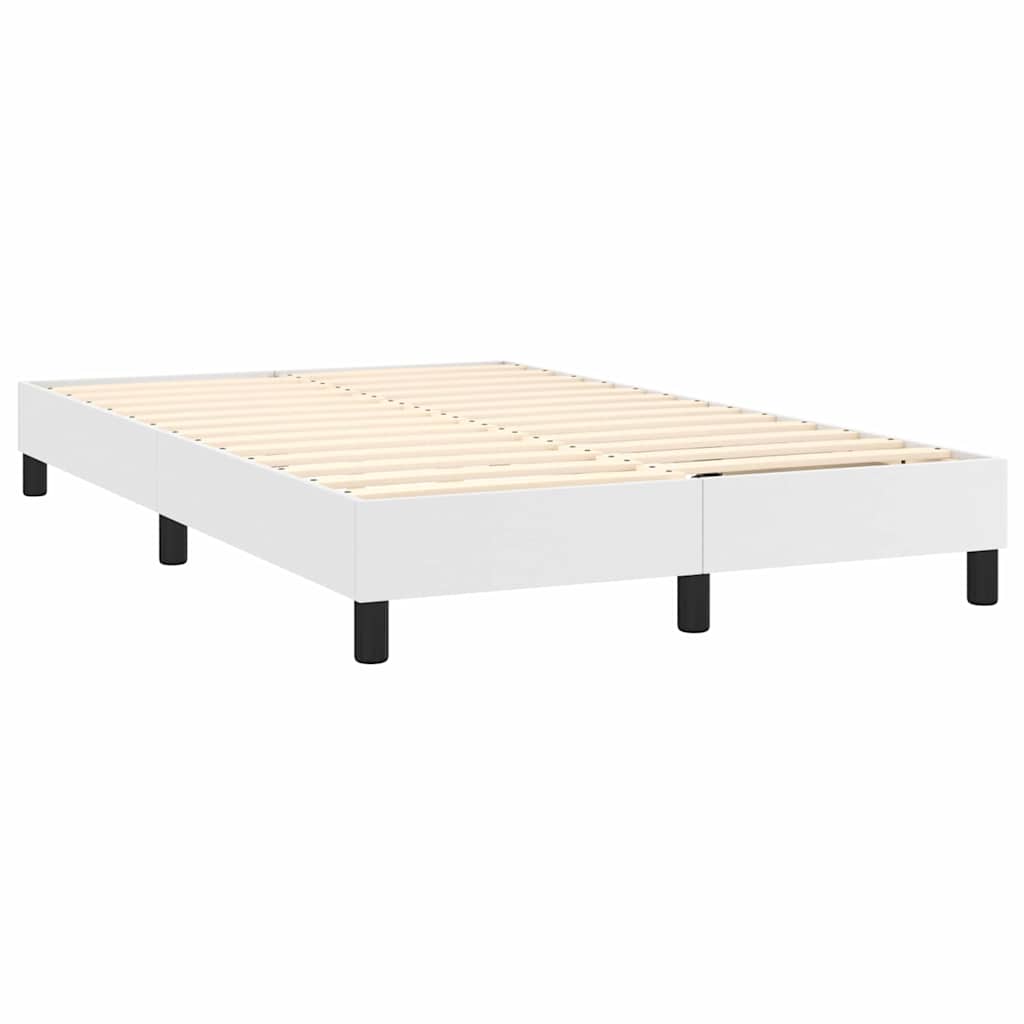 Krevet s oprugama i madracem bijeli 120x200 cm od umjetne kože