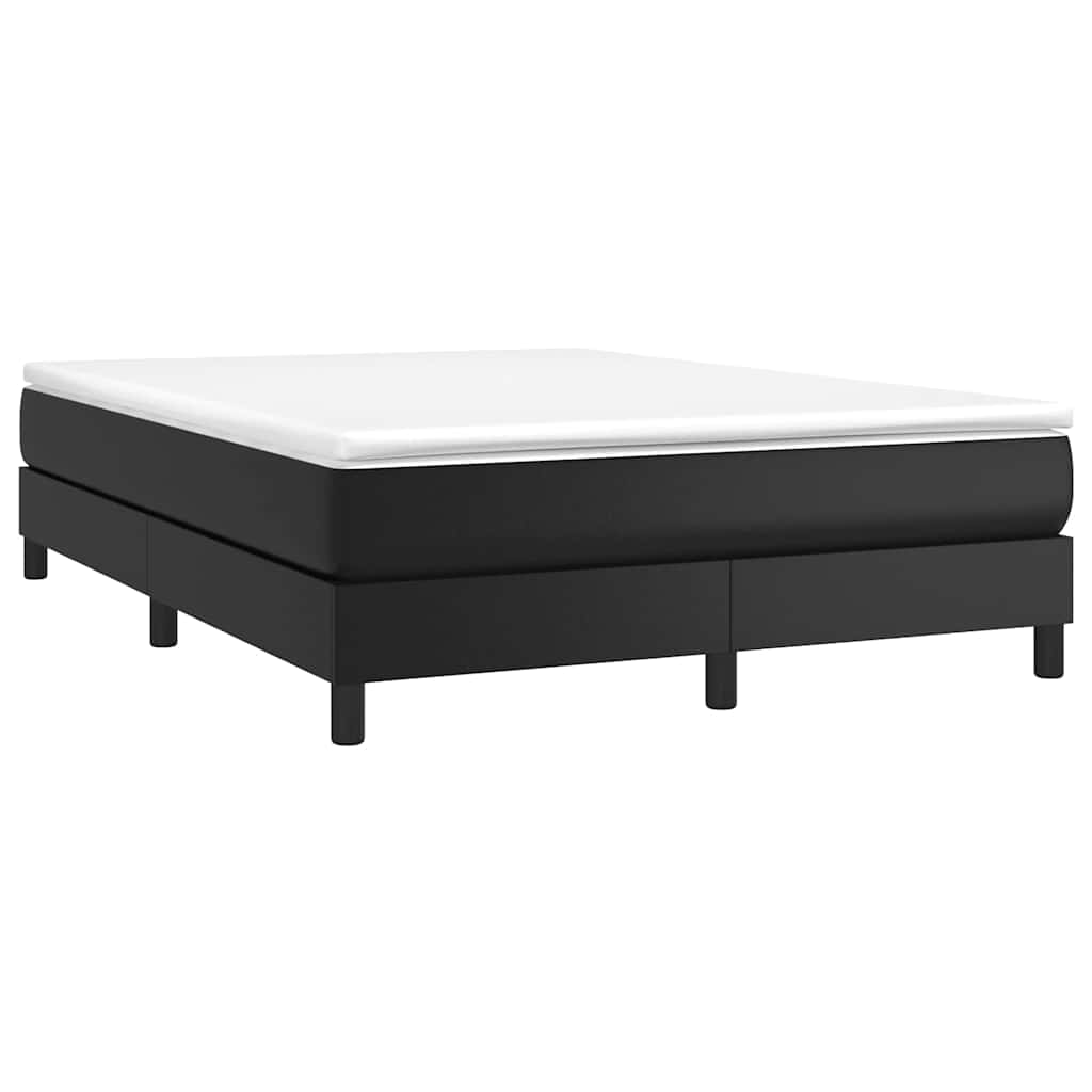 Krevet s oprugama i madracem crni 140 x 190 cm od umjetne kože