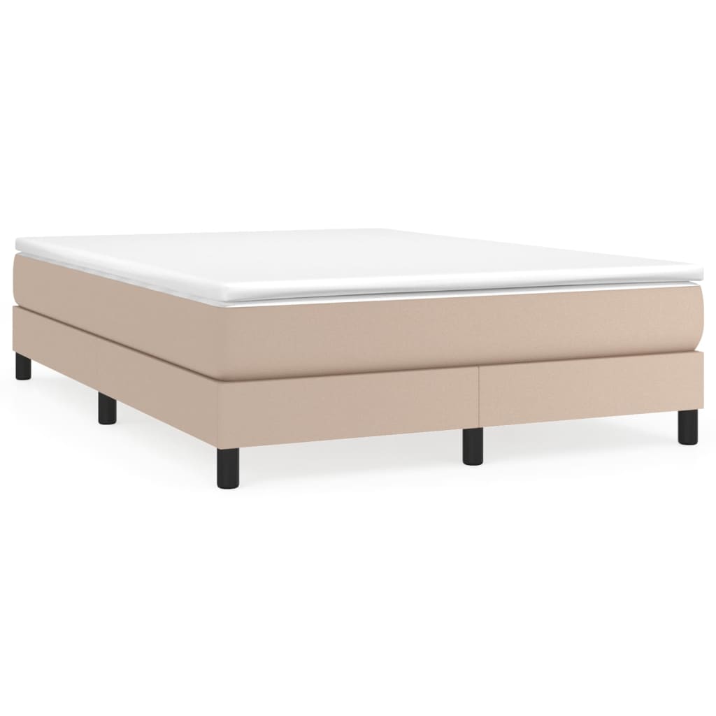 Krevet s oprugama i madrac cappuccino 140x190cm od umjetne kože