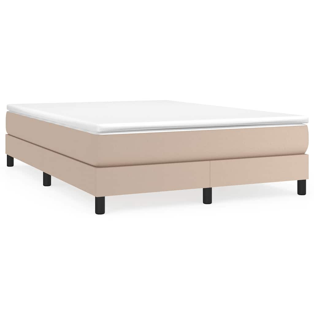 Krevet s oprugama i madrac cappuccino 140x190cm od umjetne kože