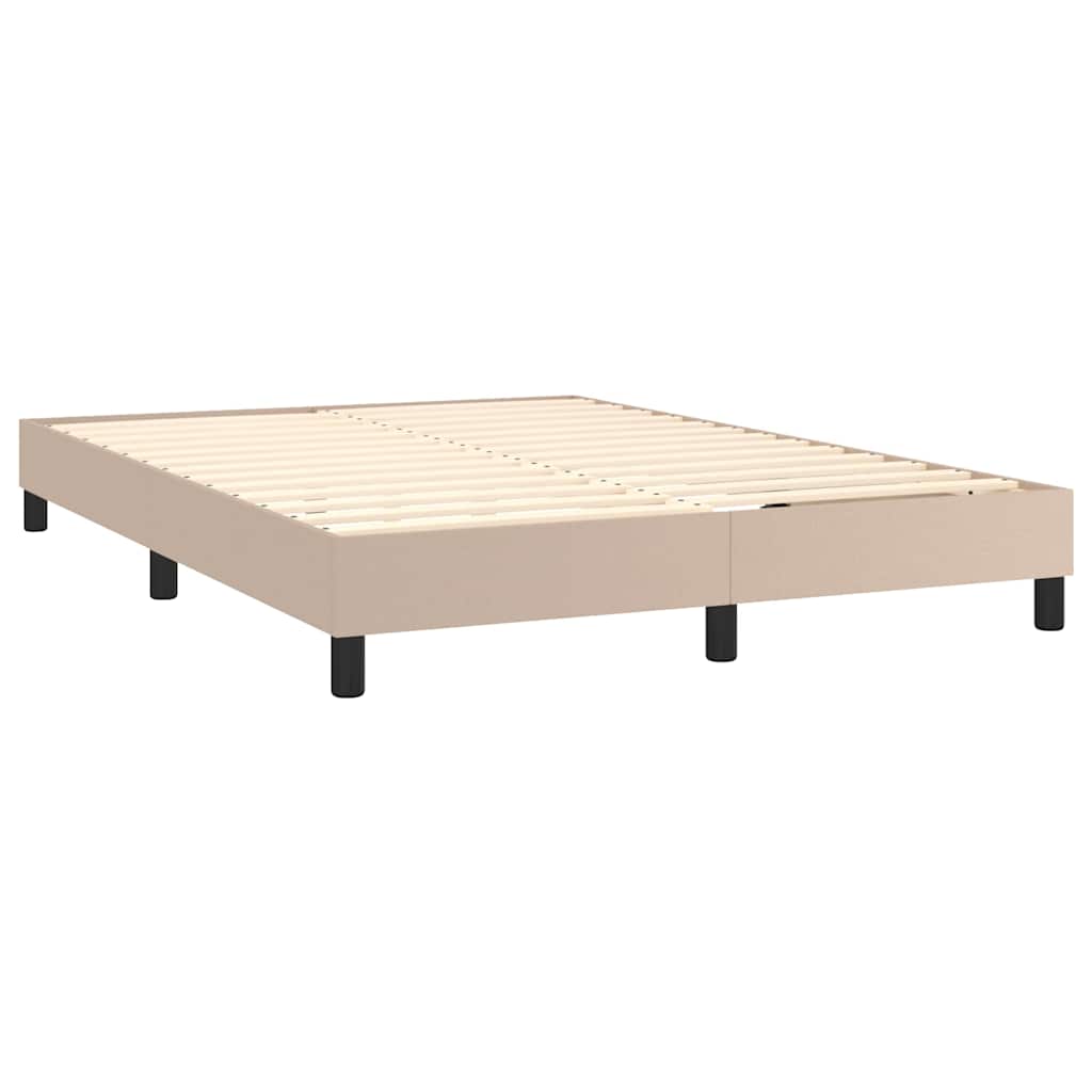 Krevet s oprugama i madrac cappuccino 140x190cm od umjetne kože