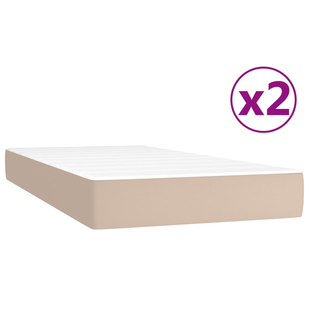 Krevet box spring s madracem cappuccino 200x200cm umjetna koža