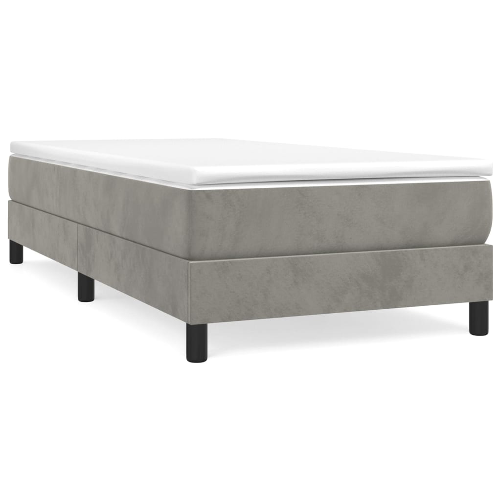 Box spring krevet s madracem svjetlosivi 80 x 200 cm baršunasti