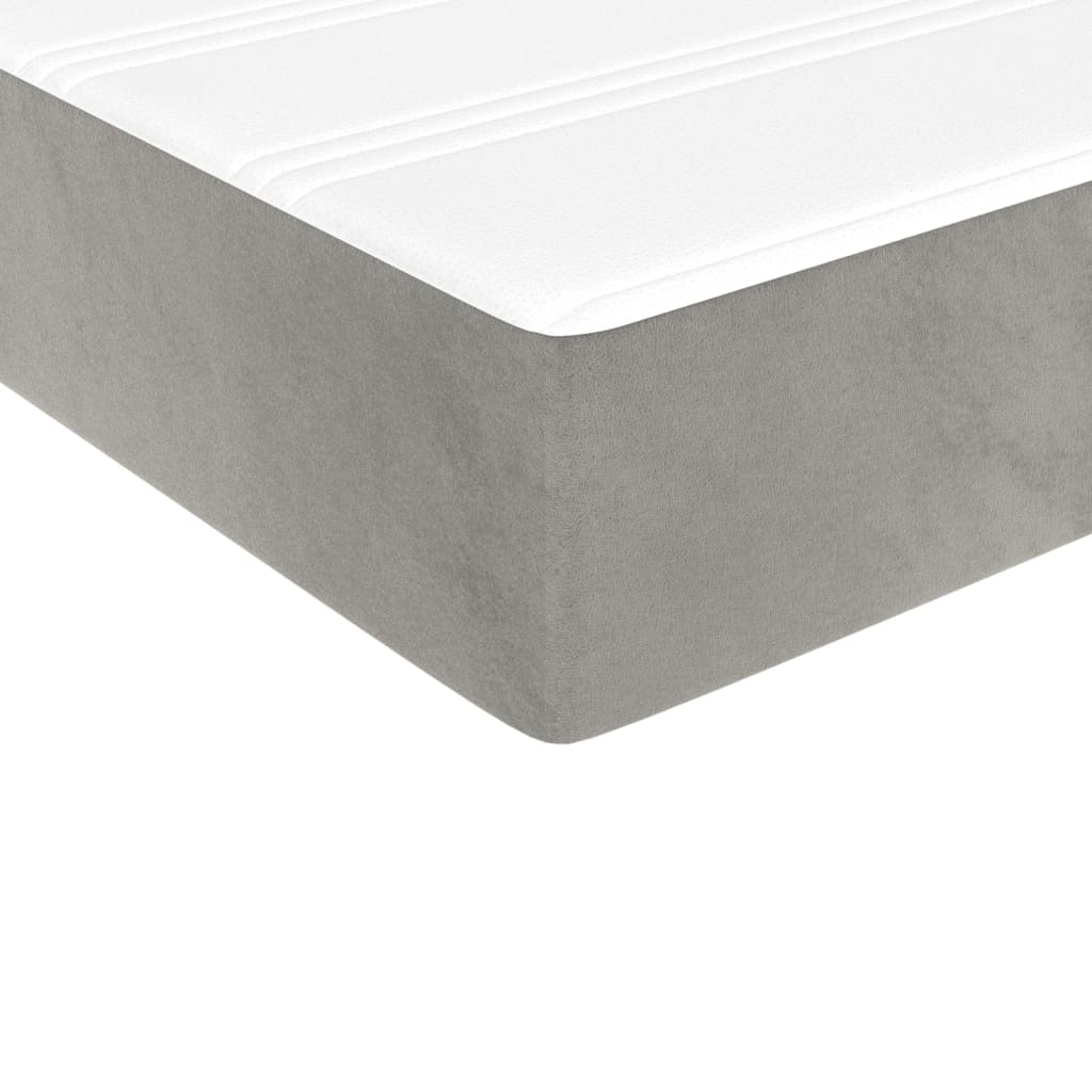 Box spring krevet s madracem svjetlosivi 80 x 200 cm baršunasti