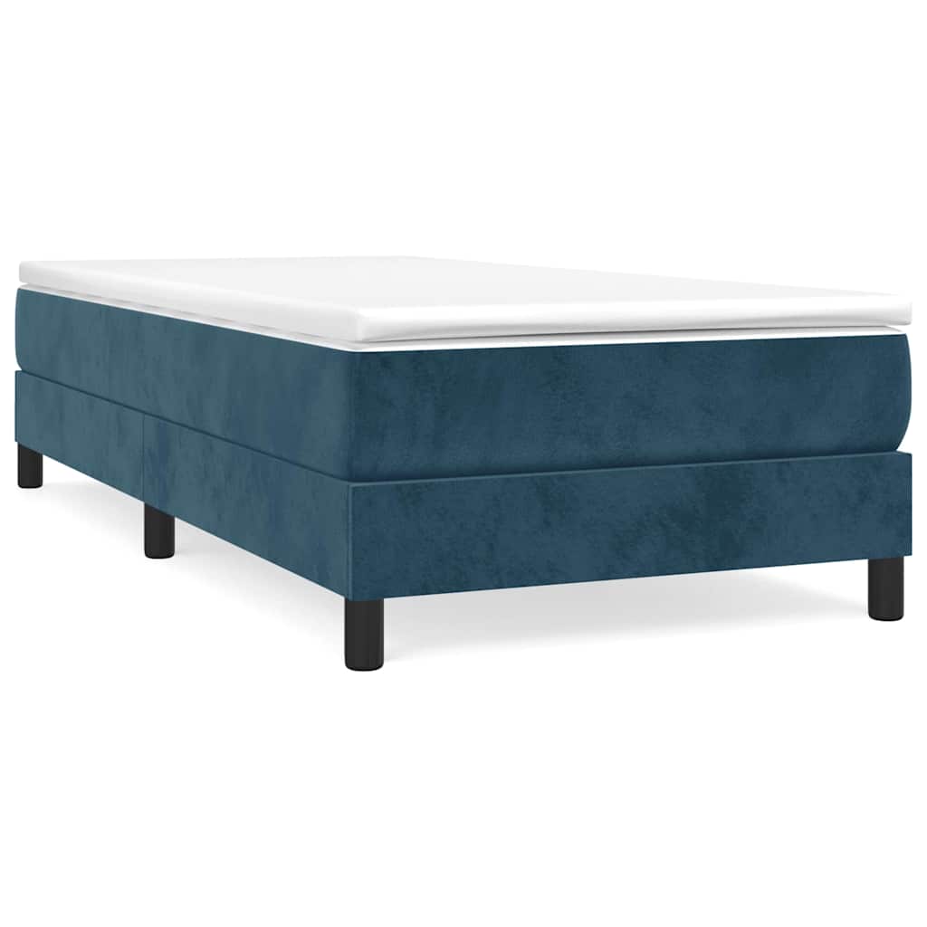 Box spring krevet s madracem tamnoplavi 80 x 200 cm baršunasti