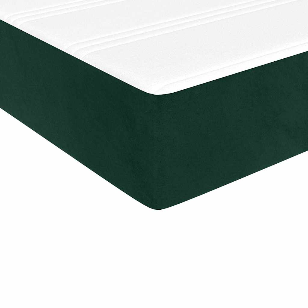 Box spring krevet s madracem tamnozeleni 90x190 cm baršunasti