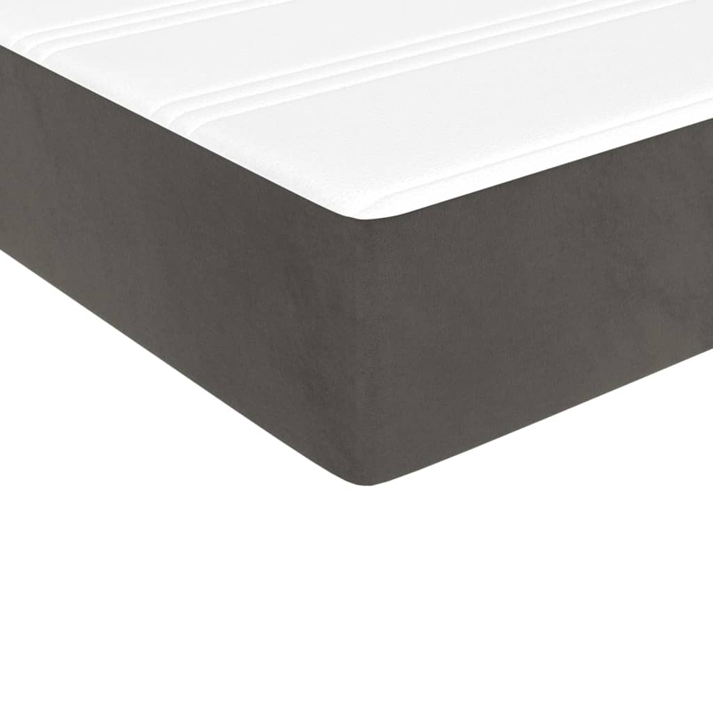 Box spring krevet s madracem tamnosivi 90x200 cm baršunasti