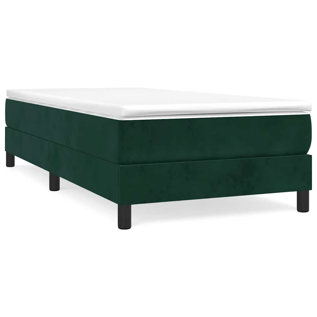 Box spring krevet s madracem tamnozeleni 90x200 cm baršunasti