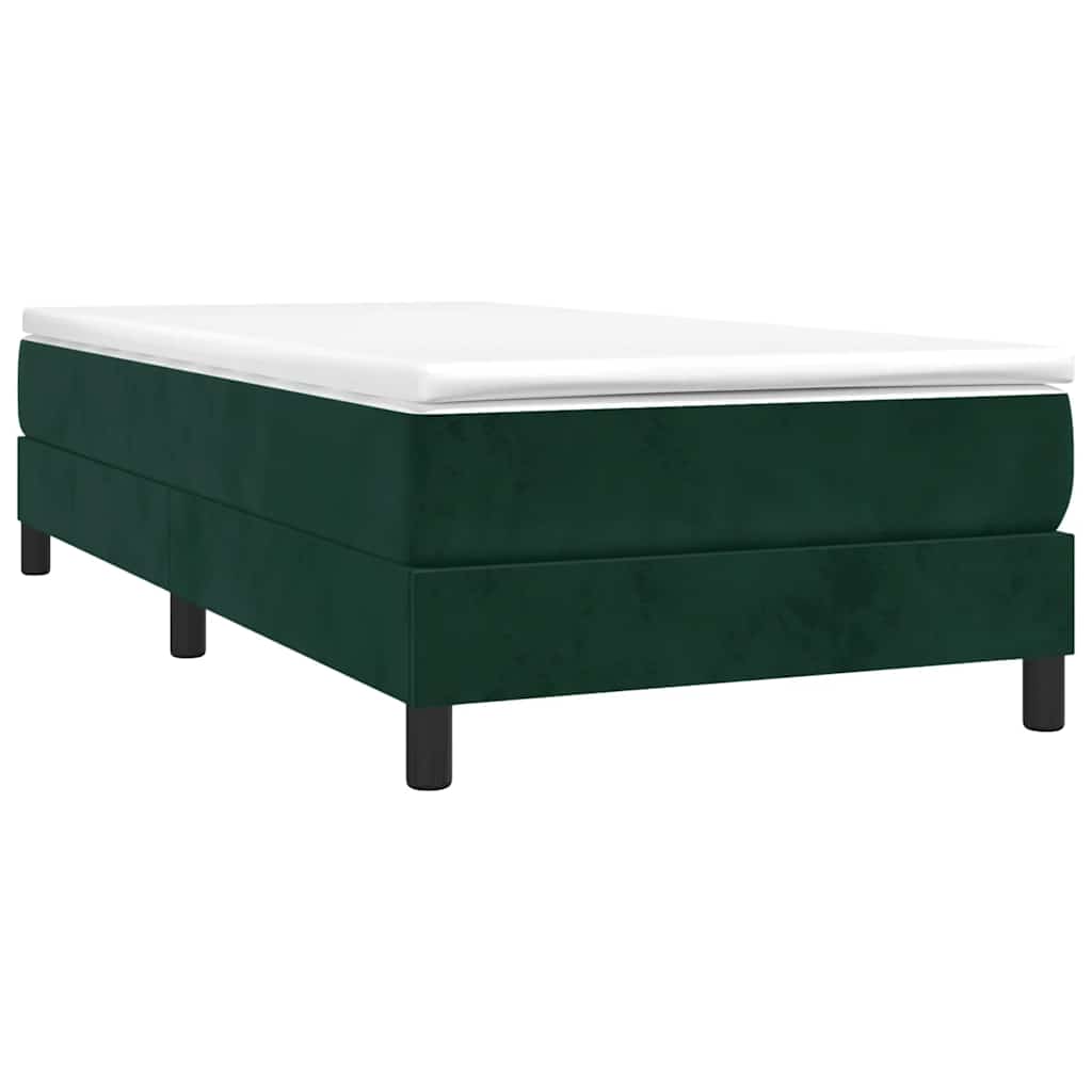 Box spring krevet s madracem tamnozeleni 90x200 cm baršunasti