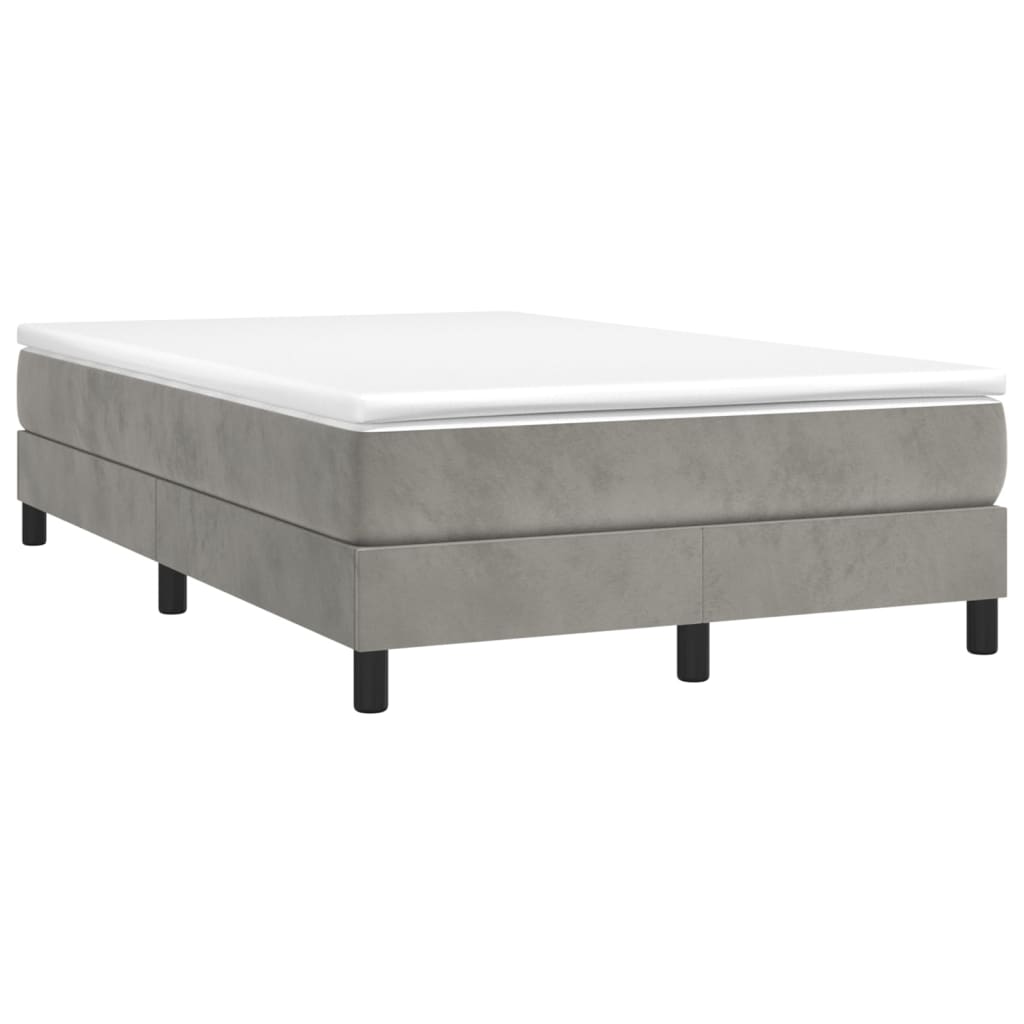 Box spring krevet s madracem svjetlosivi 120x200 cm baršunasti