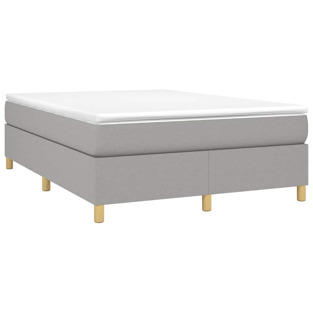 Krevet box spring s madracem svjetlosivi 140x200 cm od tkanine