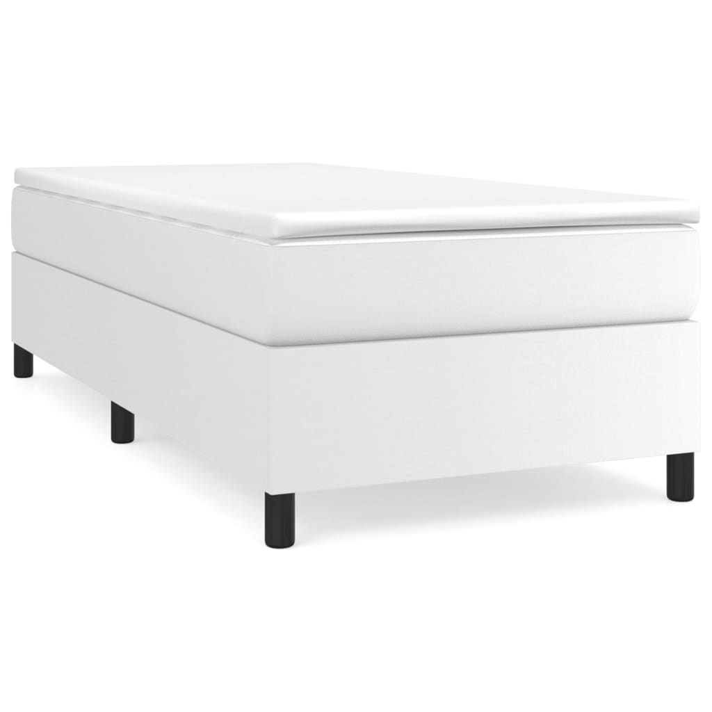 Krevet s oprugama i madracem bijeli 80 x 200 cm od umjetne kože