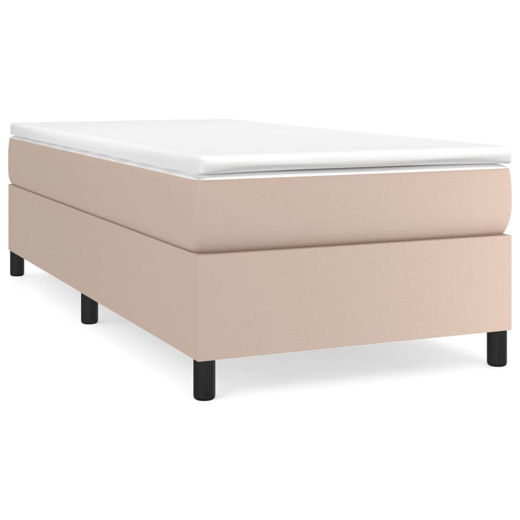 Krevet s oprugama i madrac cappuccino 80x200 cm od umjetne kože