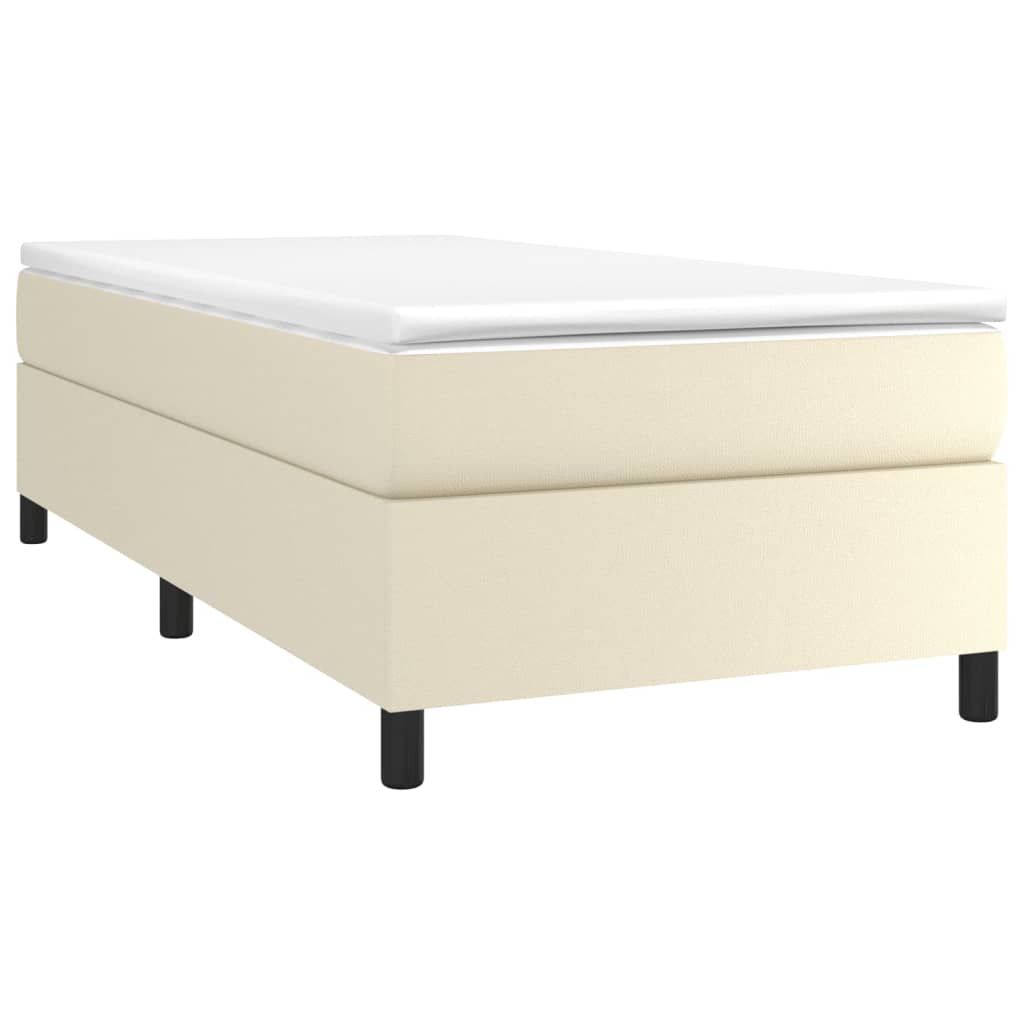Krevet s oprugama i madracem krem 90 x 190 cm od umjetne kože