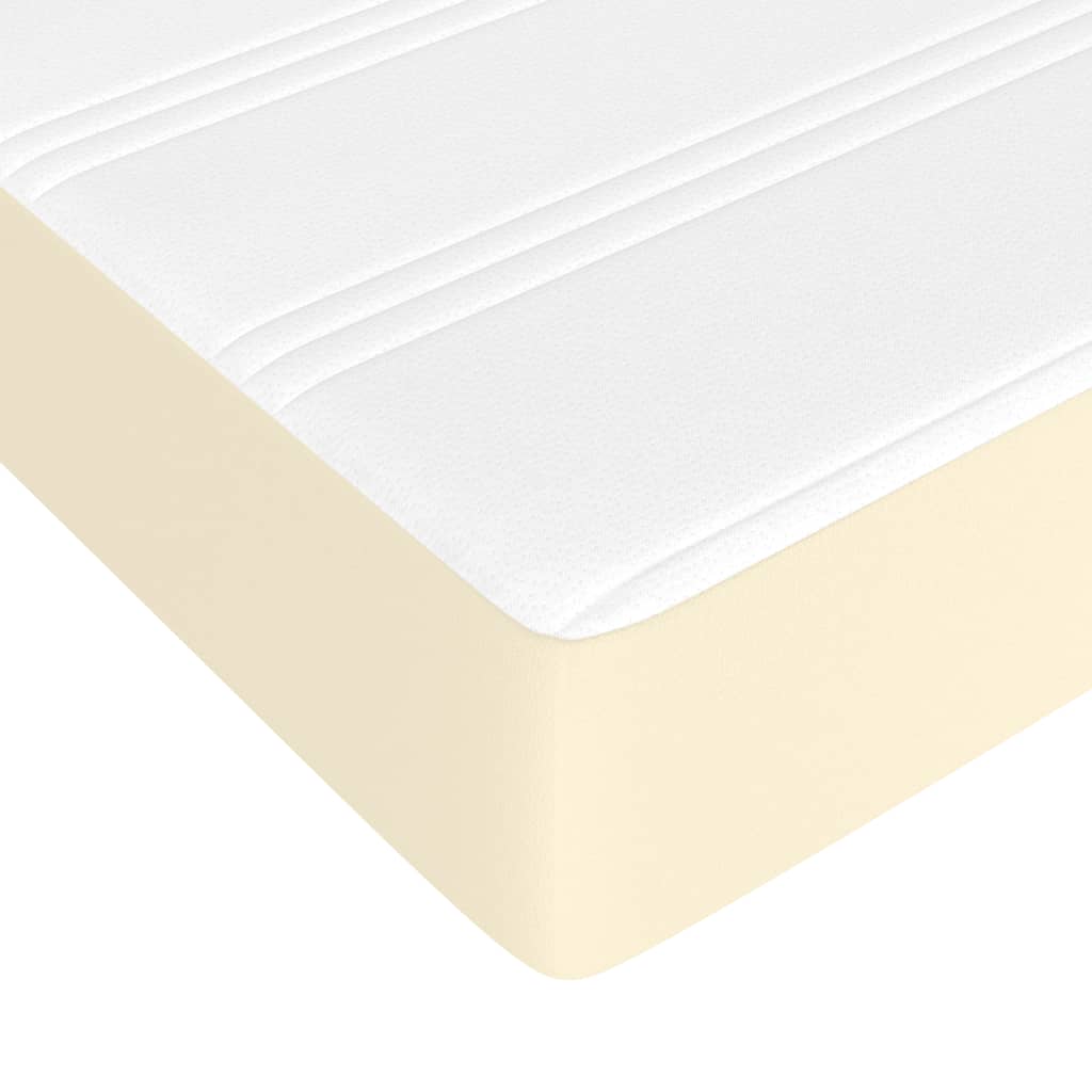 Krevet s oprugama i madracem krem 90 x 190 cm od umjetne kože