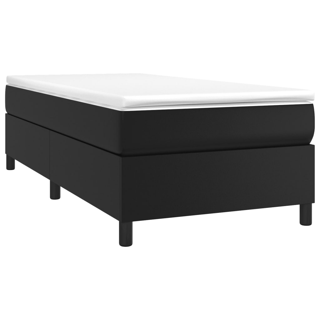 Krevet s oprugama i madracem crni 100x200 cm od umjetne kože