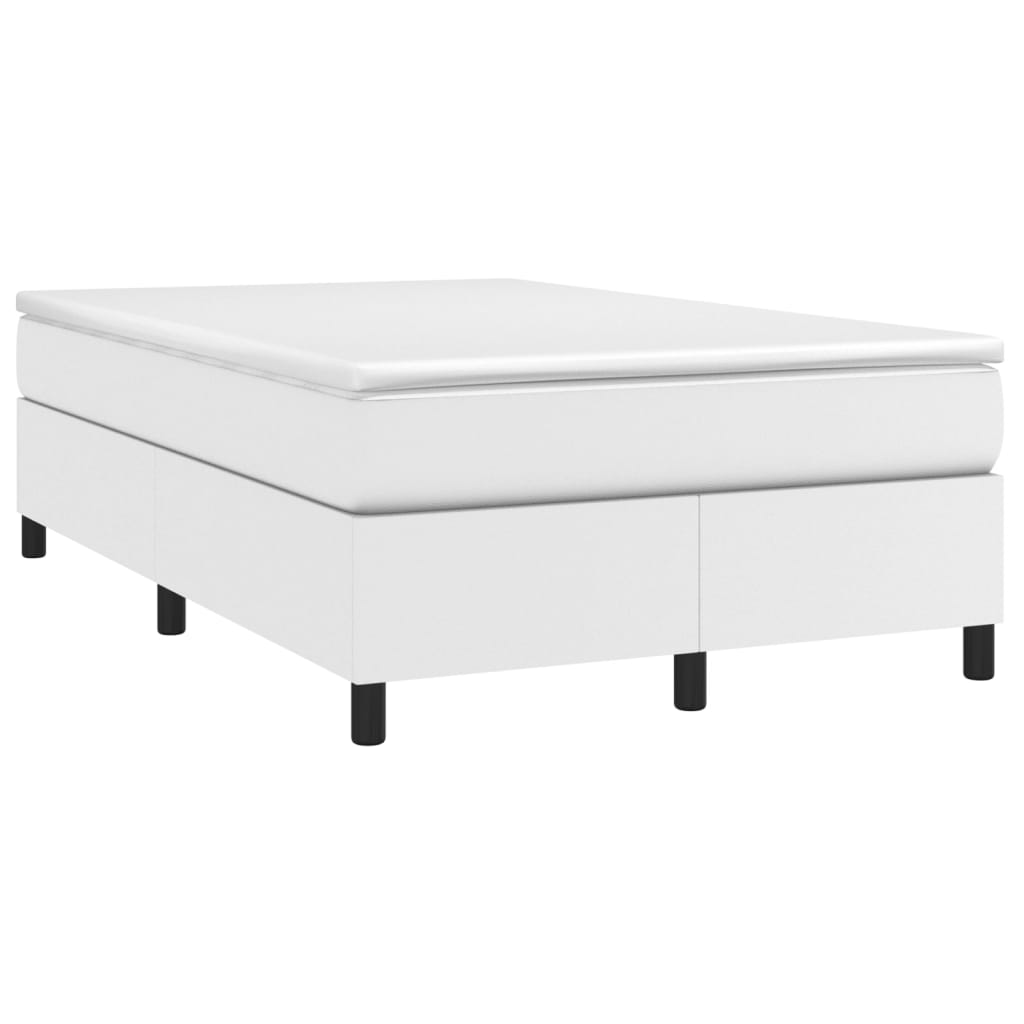 Krevet s oprugama i madracem bijeli 120x200 cm od umjetne kože