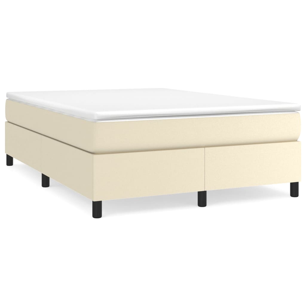 Krevet s oprugama i madracem krem 140 x 190 cm od umjetne kože