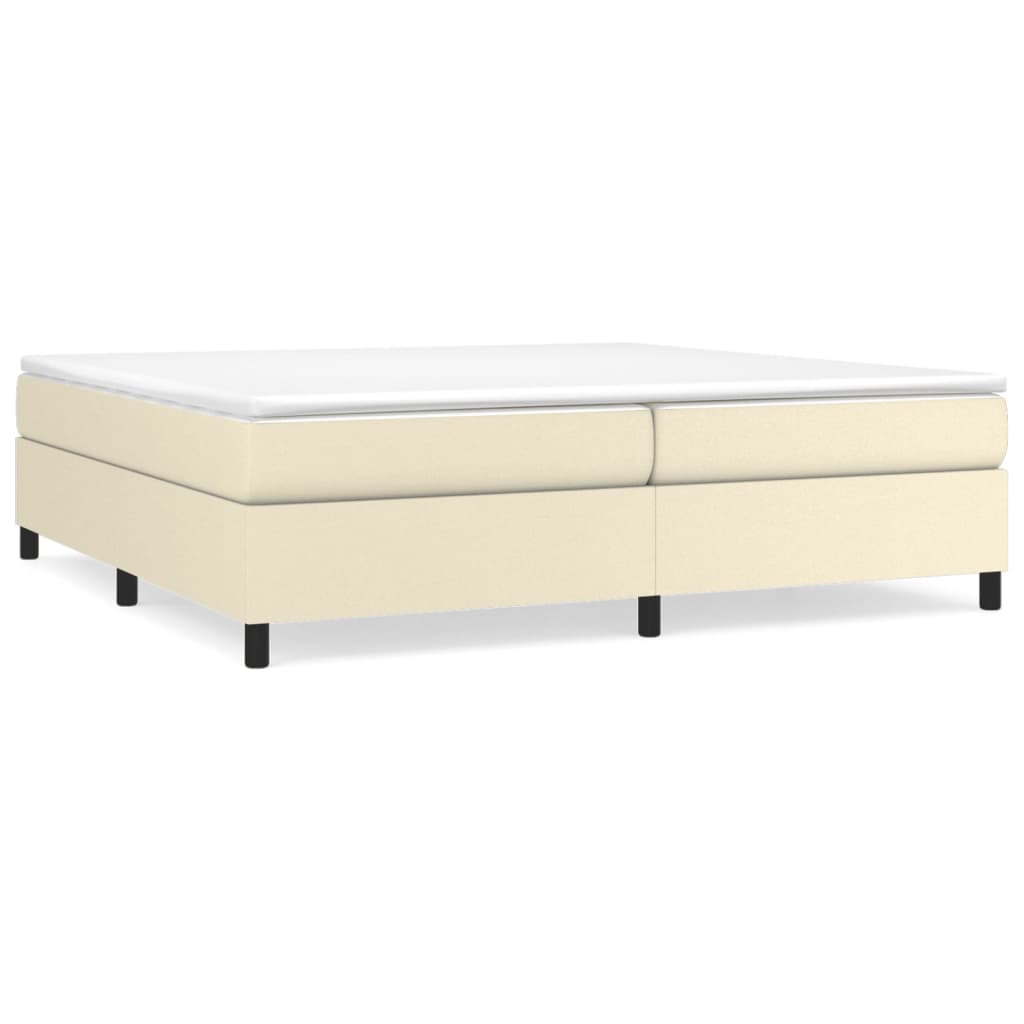 Krevet s oprugama i madracem krem 200x200 cm od umjetne kože