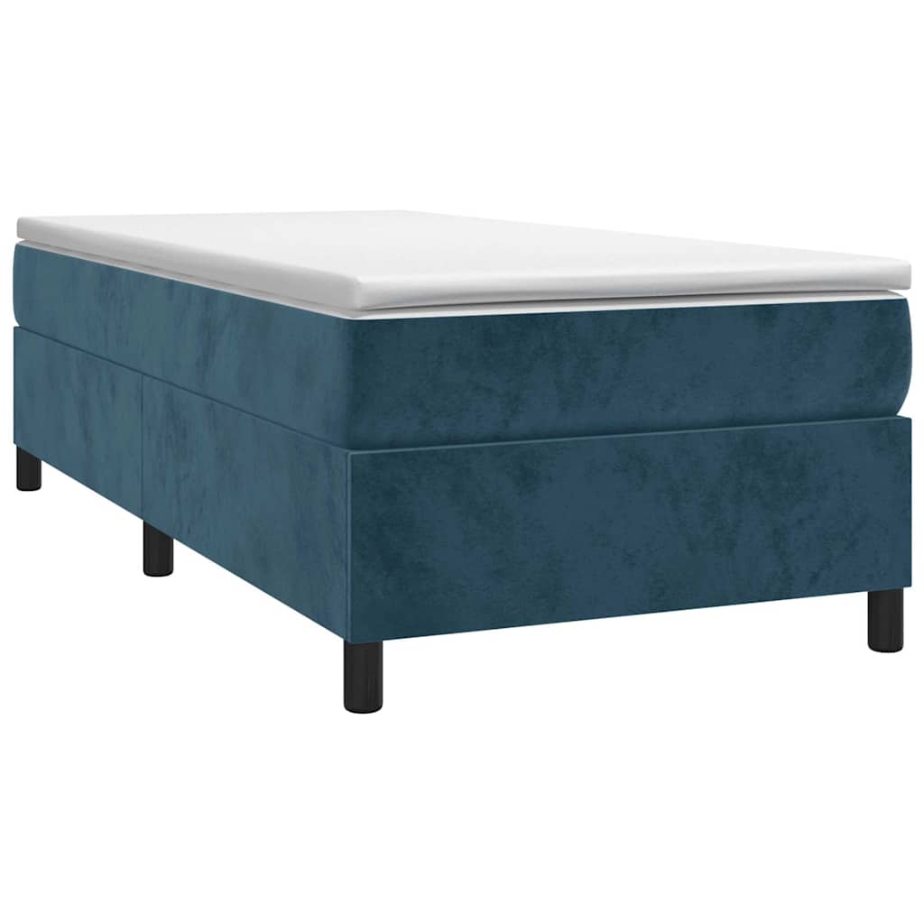 Box spring krevet s madracem tamnoplavi 80 x 200 cm baršunasti