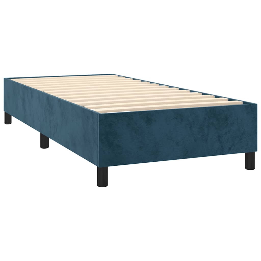 Box spring krevet s madracem tamnoplavi 80 x 200 cm baršunasti