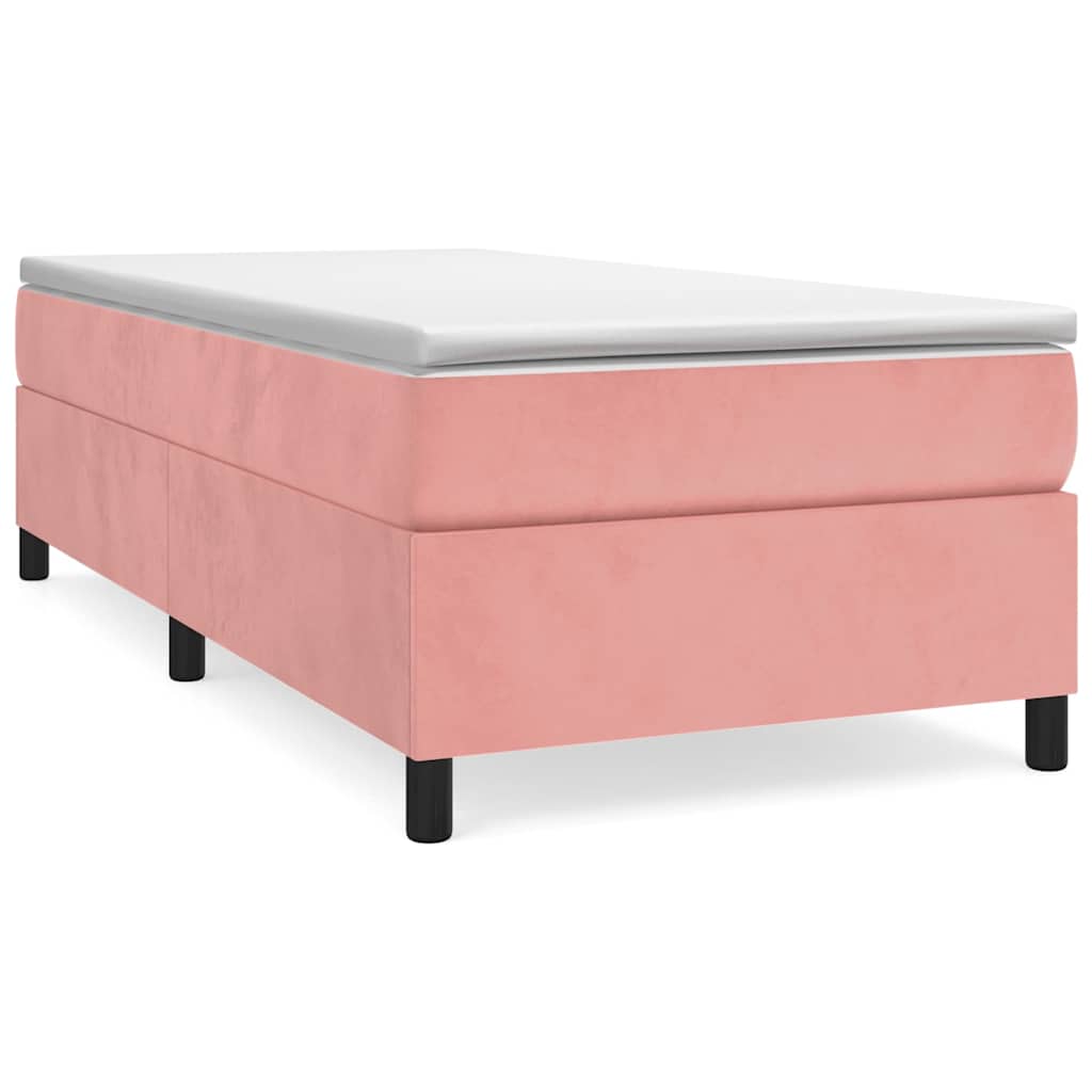 Box spring krevet s madracem ružičasti 90x190 cm baršunasti