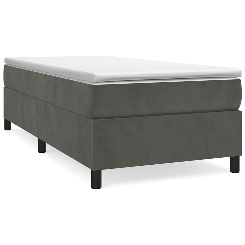 Box spring krevet s madracem tamnosivi 100x200 cm baršunasti
