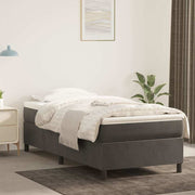 Box spring krevet s madracem tamnosivi 100x200 cm baršunasti