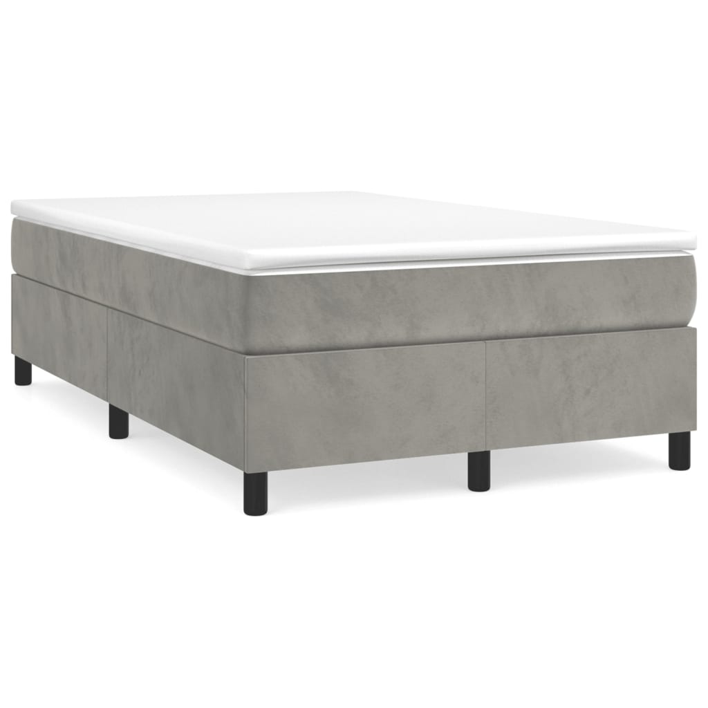 Box spring krevet s madracem svjetlosivi 120x200 cm baršunasti