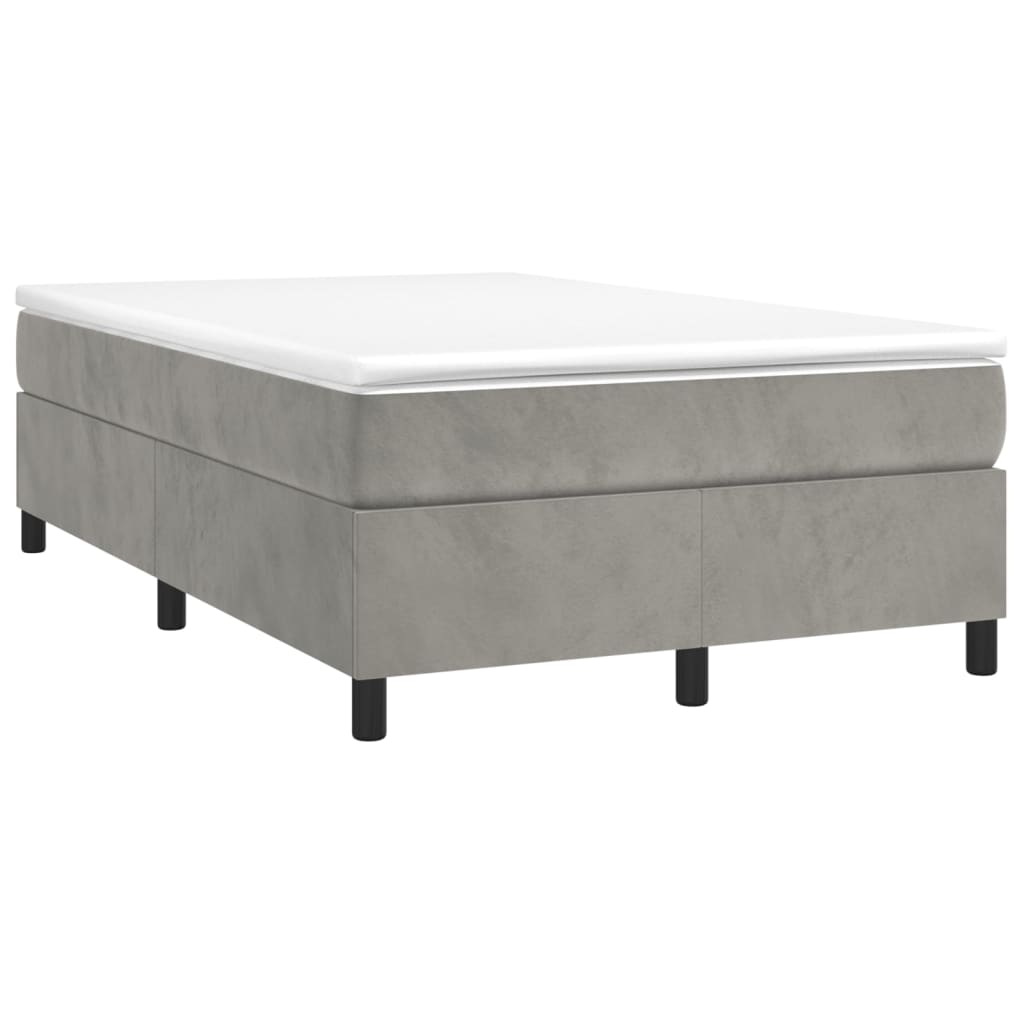 Box spring krevet s madracem svjetlosivi 120x200 cm baršunasti