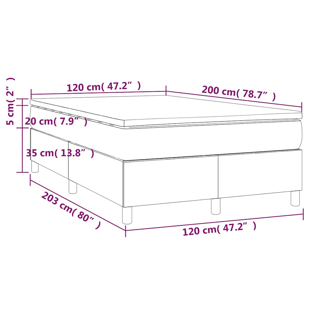 Box spring krevet s madracem crni 120 x 200 cm baršunasti