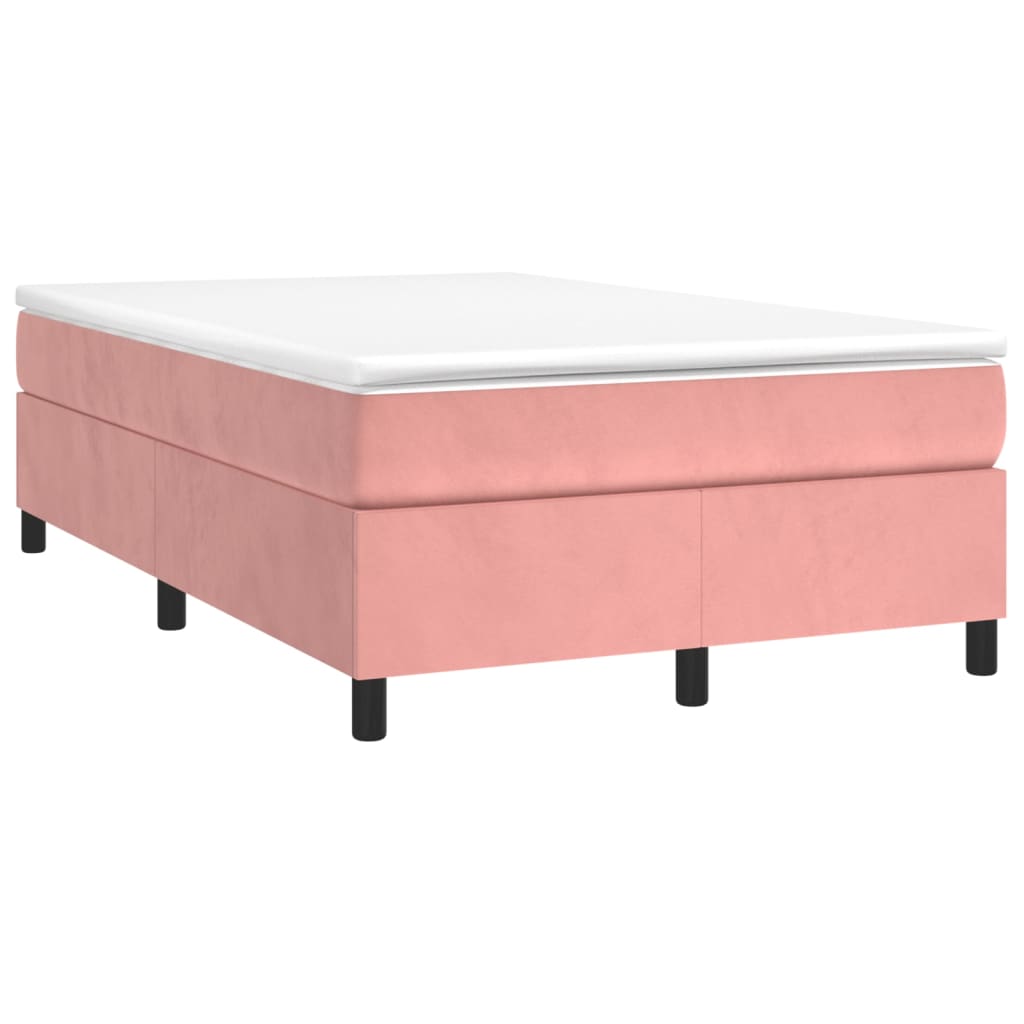 Box spring krevet s madracem ružičasti 120 x 200 cm baršunasti