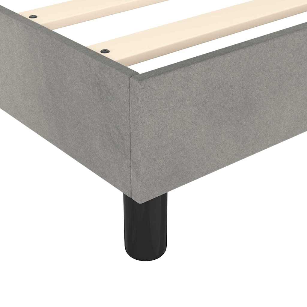 Krevet s oprugama i madracem svjetlosivi 200x200 cm baršunasti