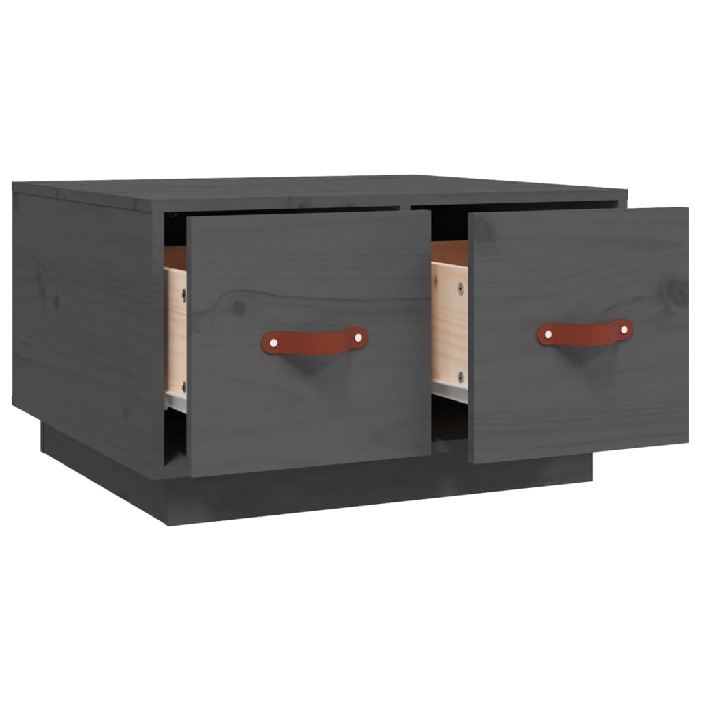 Stolić za kavu sivi 60 x 53 x 35 cm od masivne borovine